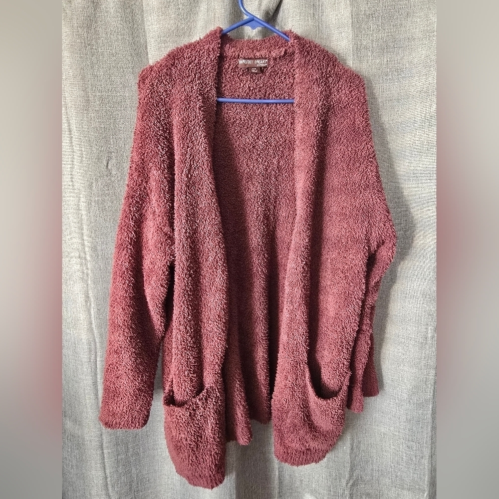 Barefoot Dreams Cozychic So-Cal Cardigan Sweater Sz S/M Dusty Rose